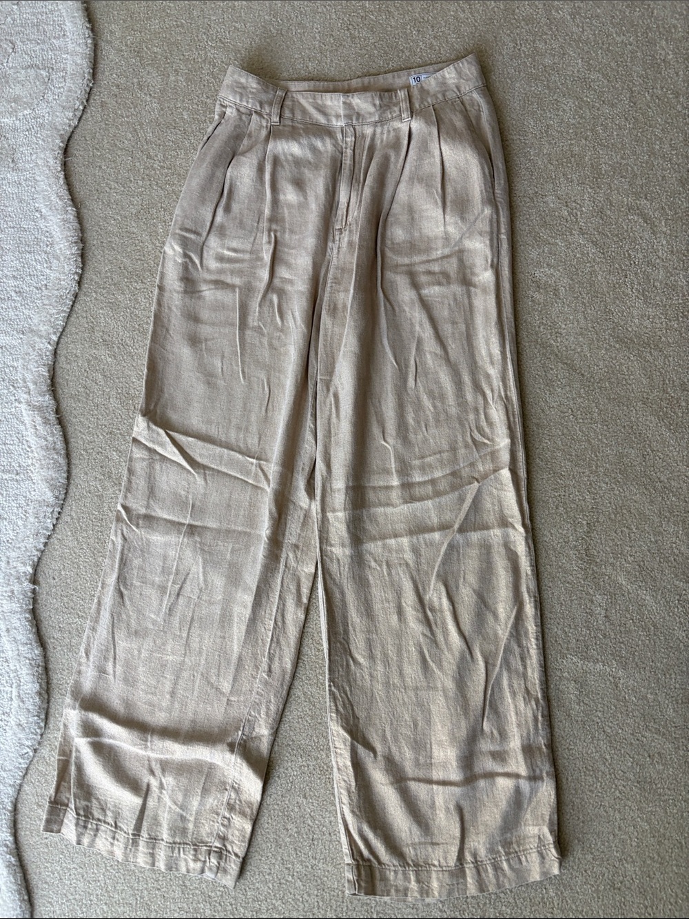 GAP Wide Leg Pants in Light Beige with Shimmer